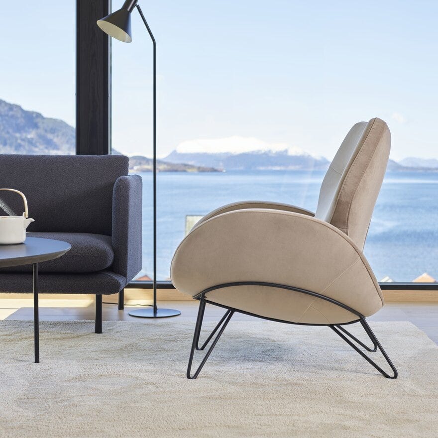 Brunstad PAZ Loungestol 89x75 cm i Beige/natur