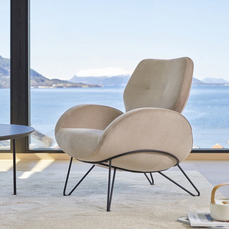 Brunstad PAZ Loungestol 89x75 cm i Beige/natur