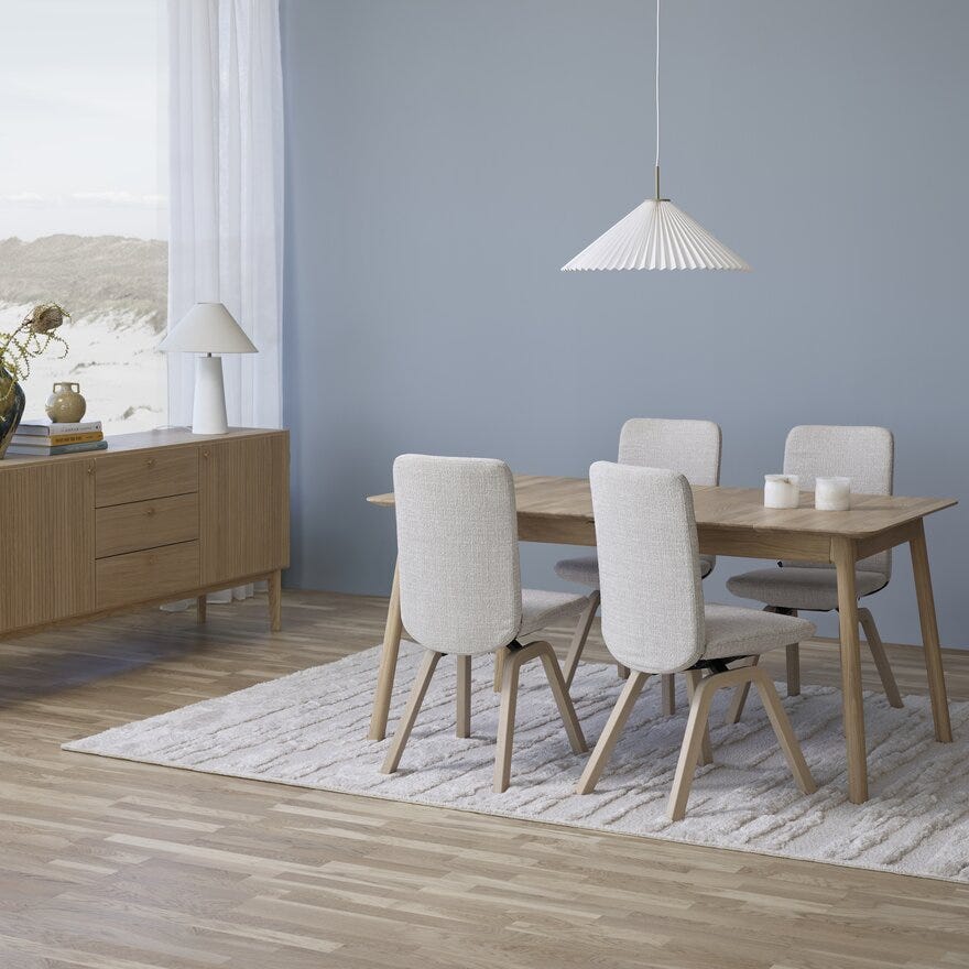 LUNA Skjenk 186x44 cm i Beige/natur
