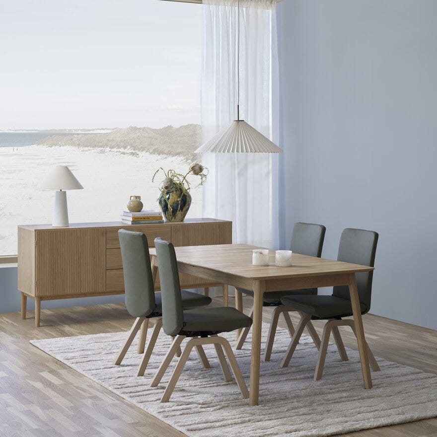LUNA Skjenk 186x44 cm i Beige/natur