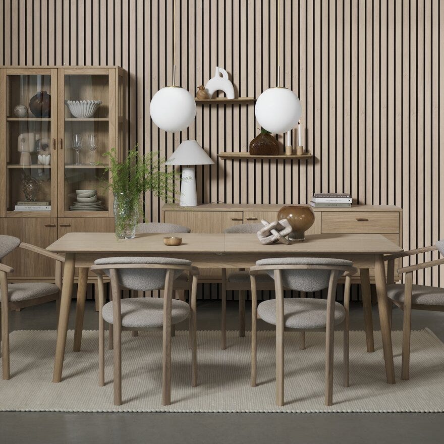 MALMØ Spisebord 90x200 cm i Beige/natur