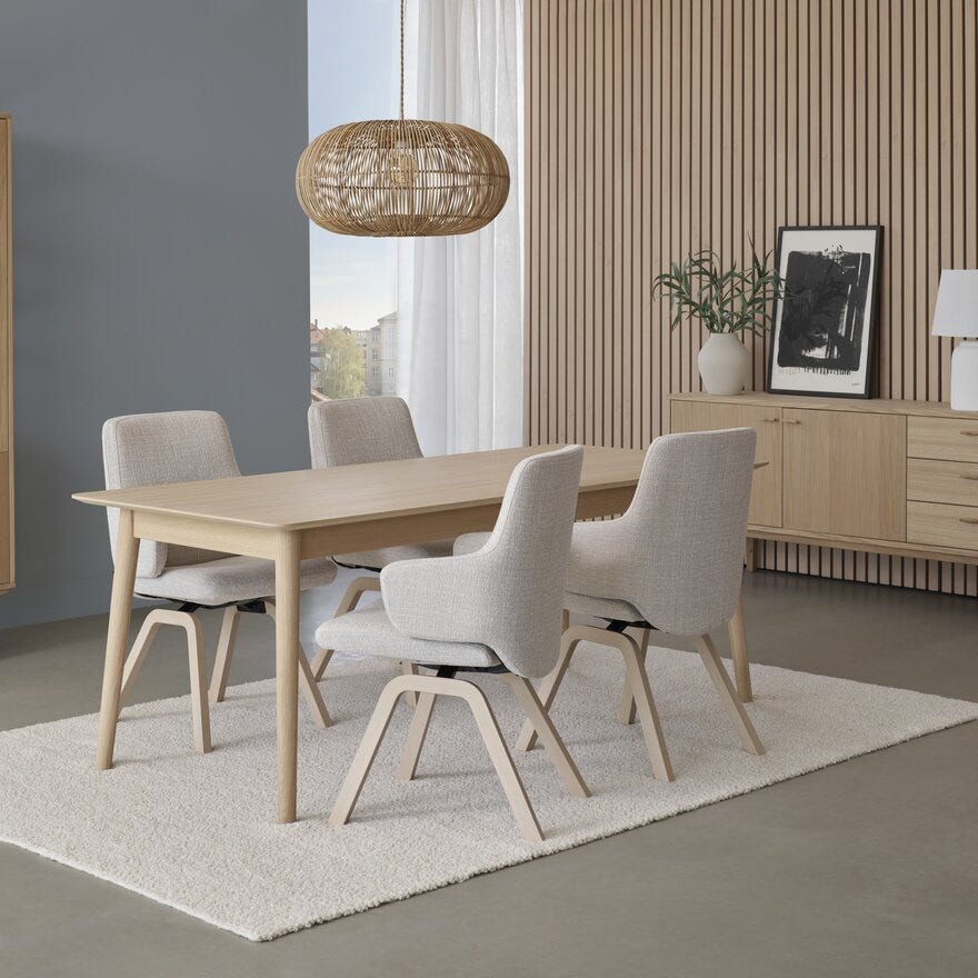 MALMØ Spisebord 90x160 cm i Beige/natur