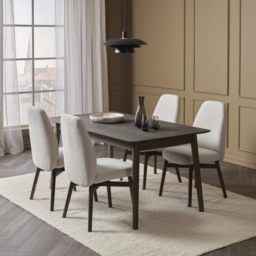 ATLAS Spisestol i Beige/natur