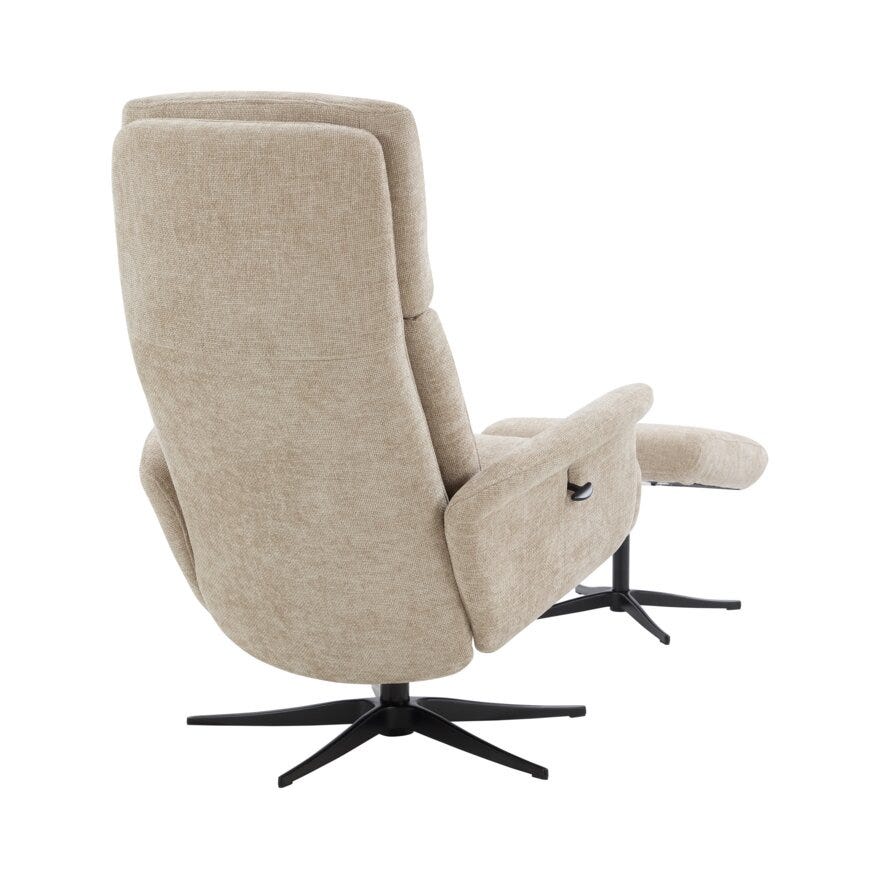 GIRONA Hvilestol med fotskammel i Beige/natur
