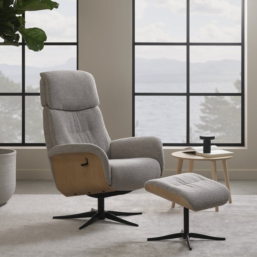 GRANDE Fotskammel i Beige/natur
