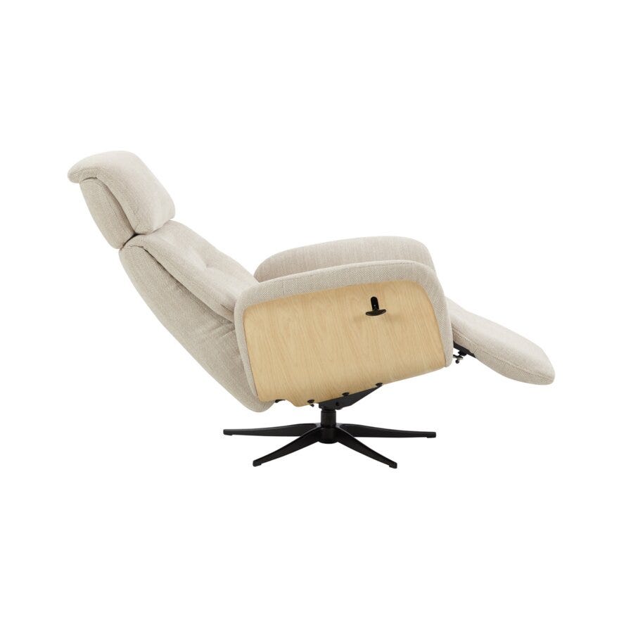 GRANDE Hvilestol med fothviler i Beige/natur