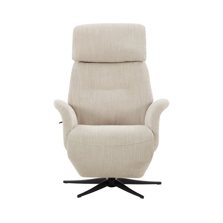 GRANDE Hvilestol med fothviler i Beige/natur