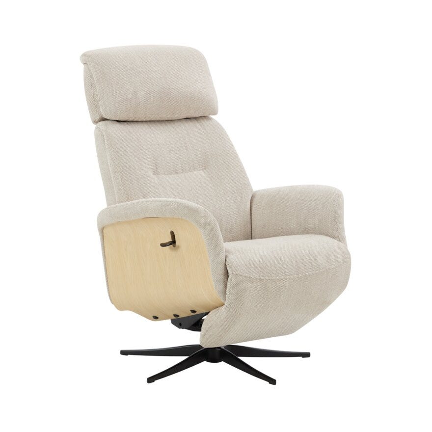 GRANDE Hvilestol med fothviler i Beige/natur
