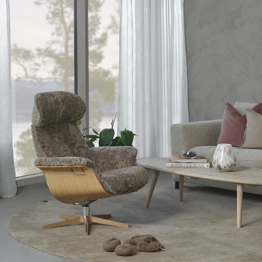 Halvor Bakke GABEL Rundt teppe Ø160 cm i Beige/natur designet av Halvor Bakke