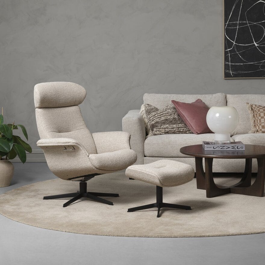 Halvor Bakke GABEL Rundt teppe Ø160 cm i Beige/natur designet av Halvor Bakke