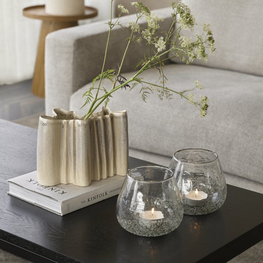 HADI Vase H18 cm i Beige/natur
