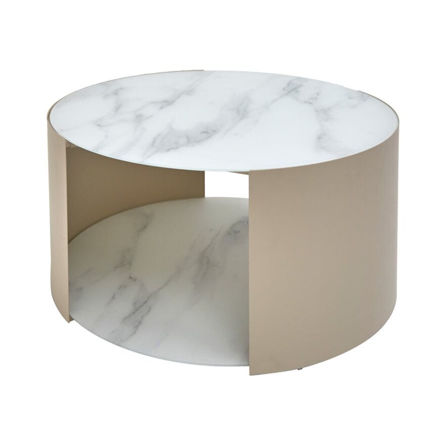 NAKAMEGURO Sofabord Ø80 cm i Beige/natur