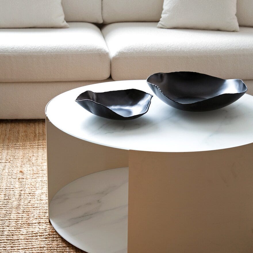 NAKAMEGURO Sofabord Ø80 cm i Beige/natur