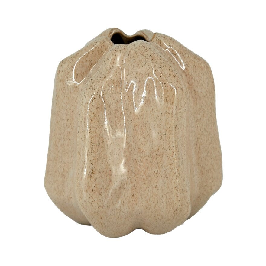 Holmen NINO Vase H16.5 cm i Beige/natur