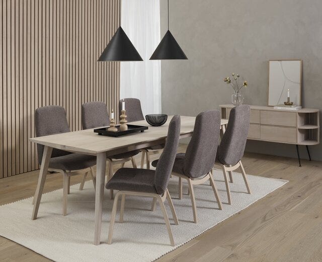 DOVE Spisebord 95x220 cm i Beige/natur