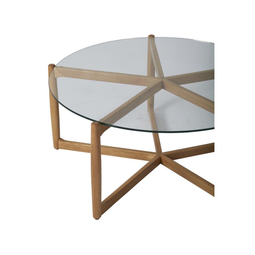 NASHVILLE Sofabord Ø90 cm i Beige/natur
