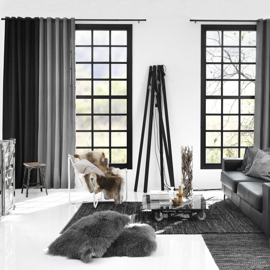 Kirsch SCALA Gardinoppheng 210-380 cm i Svart
