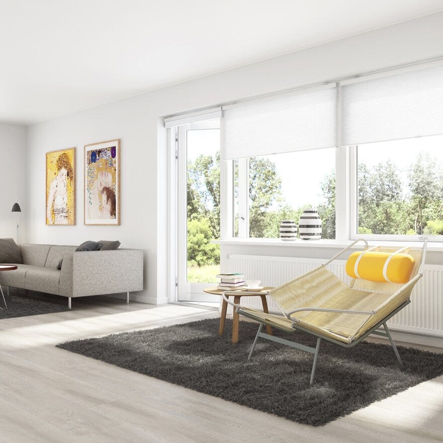 Debel TOUCH Plissegardin 140x160 cm i Hvit