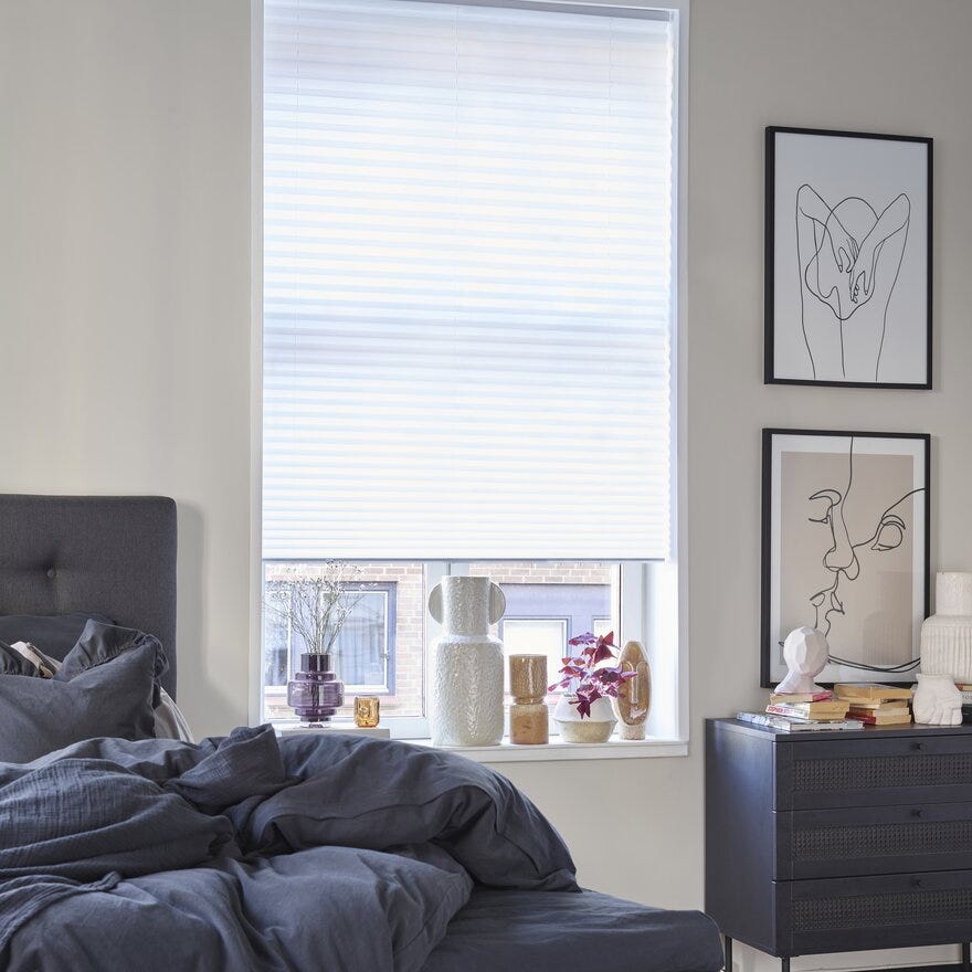 Debel TOUCH Plissegardin 140x160 cm i Hvit