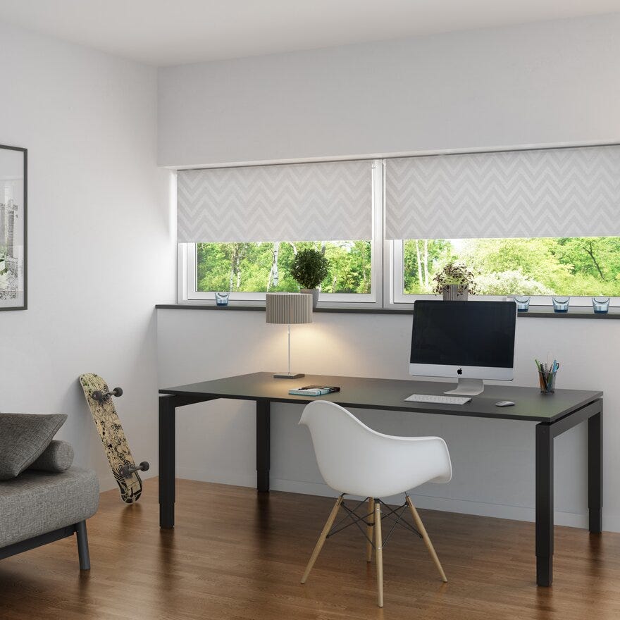 Debel ZIG ZAG Rullegardin 80x175 cm i Hvit