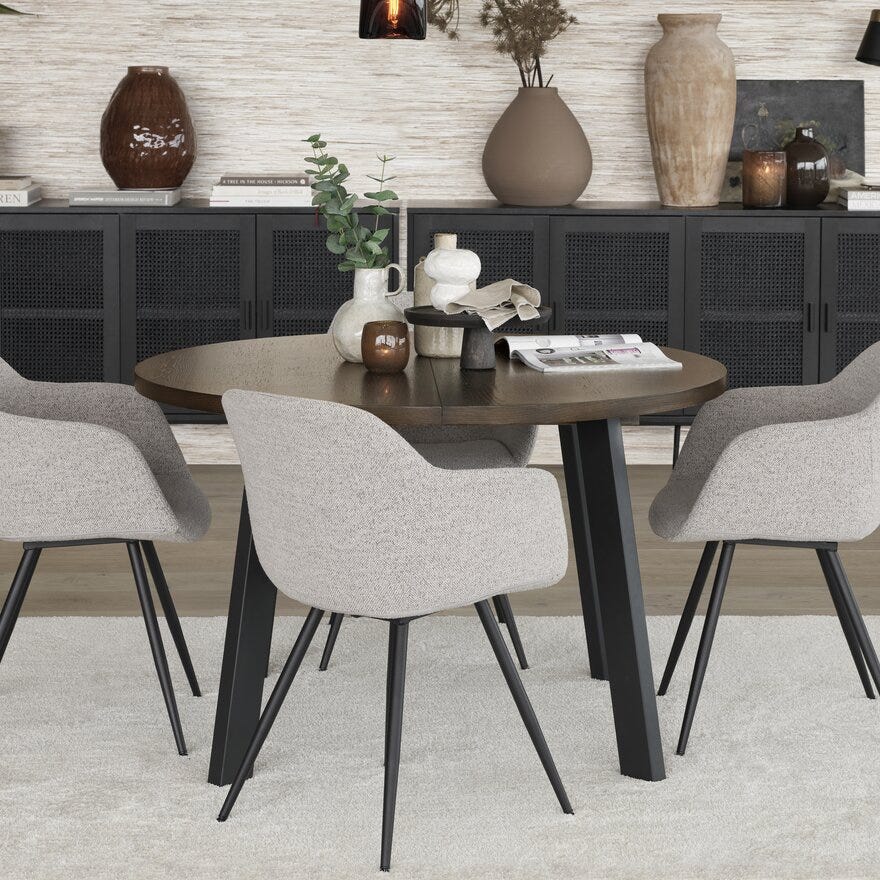 NOELLA Spisestol med armlene i Beige/natur