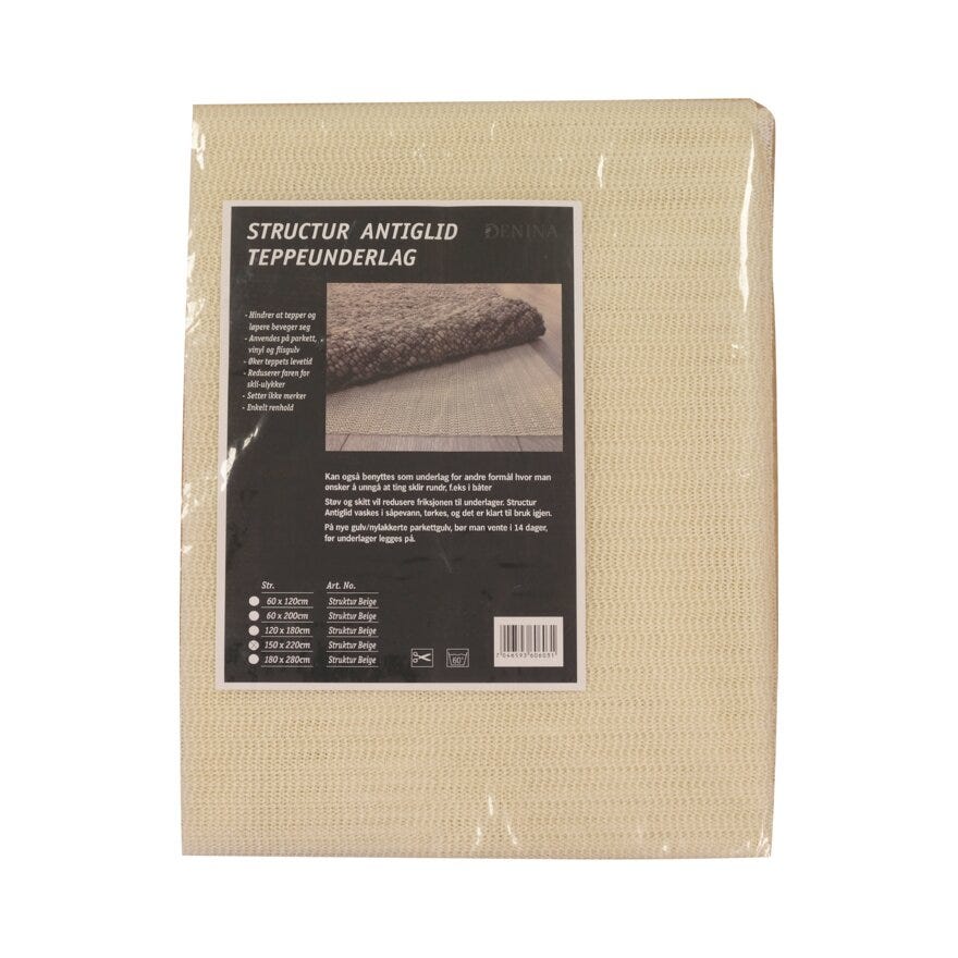 STRUCTUR Antiglid matte 60x200 cm i Beige/natur