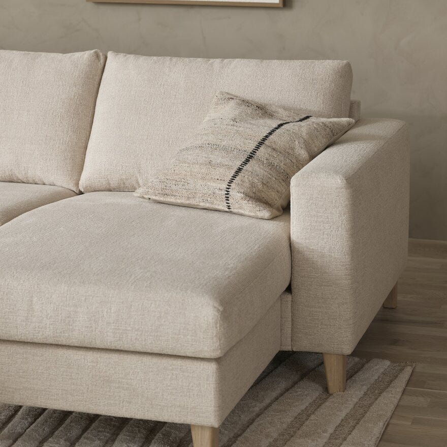 BELMONT Hjørnesofa i Beige/natur