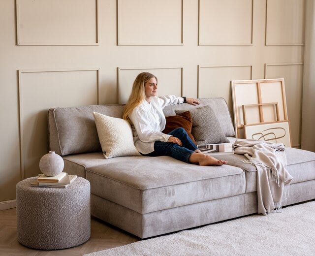 CHILL Sovesofa uten armlene i Beige/natur