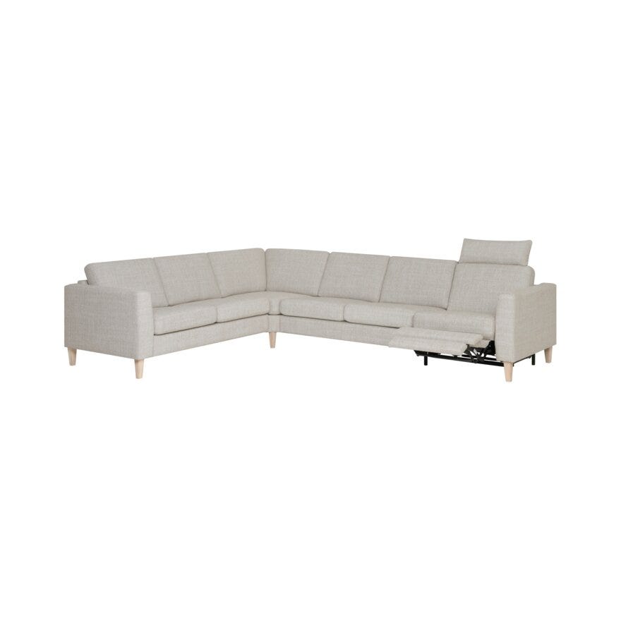 ETON Hjørnesofa med recliner i Beige/natur