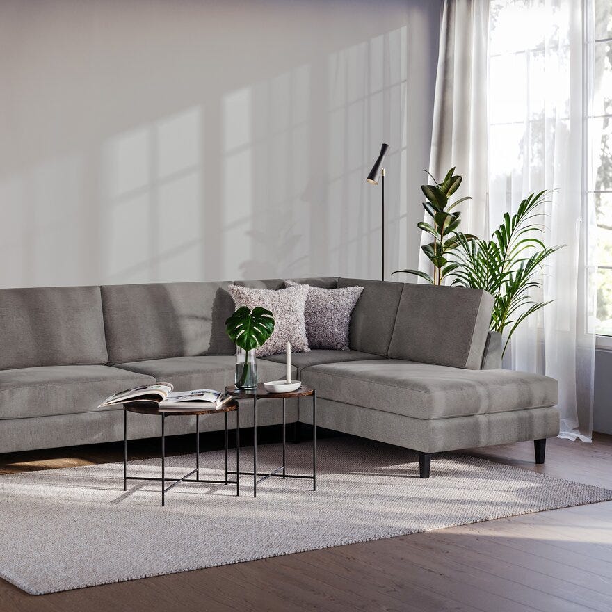 ETON Hjørnesofa i Grå
