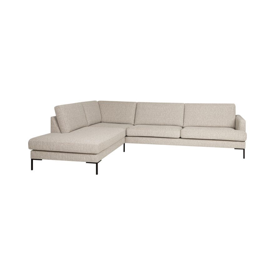 LEVI Hjørnesofa med endeavslutning i Beige/natur