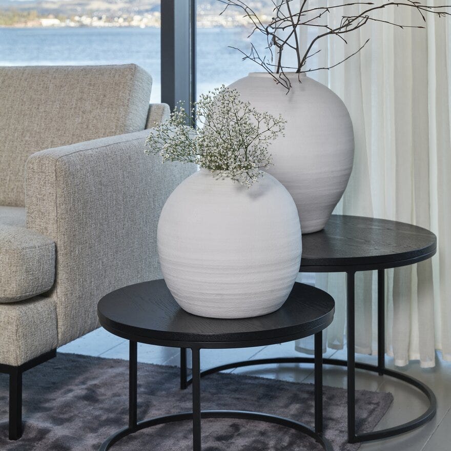 DUETT Sidebord sett Ø60 cm i Svart