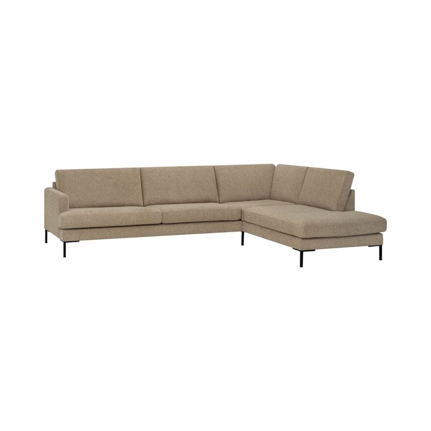LEVI Hjørnesofa med endeavslutning i Beige/natur