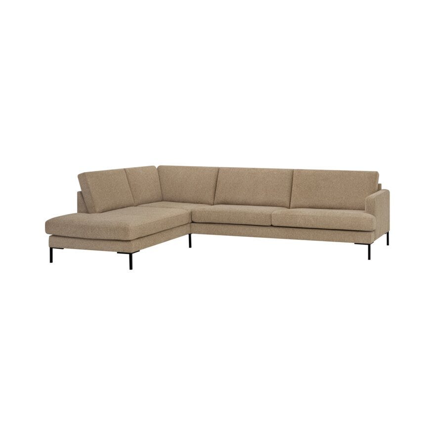 LEVI Hjørnesofa med endeavslutning i Beige/natur