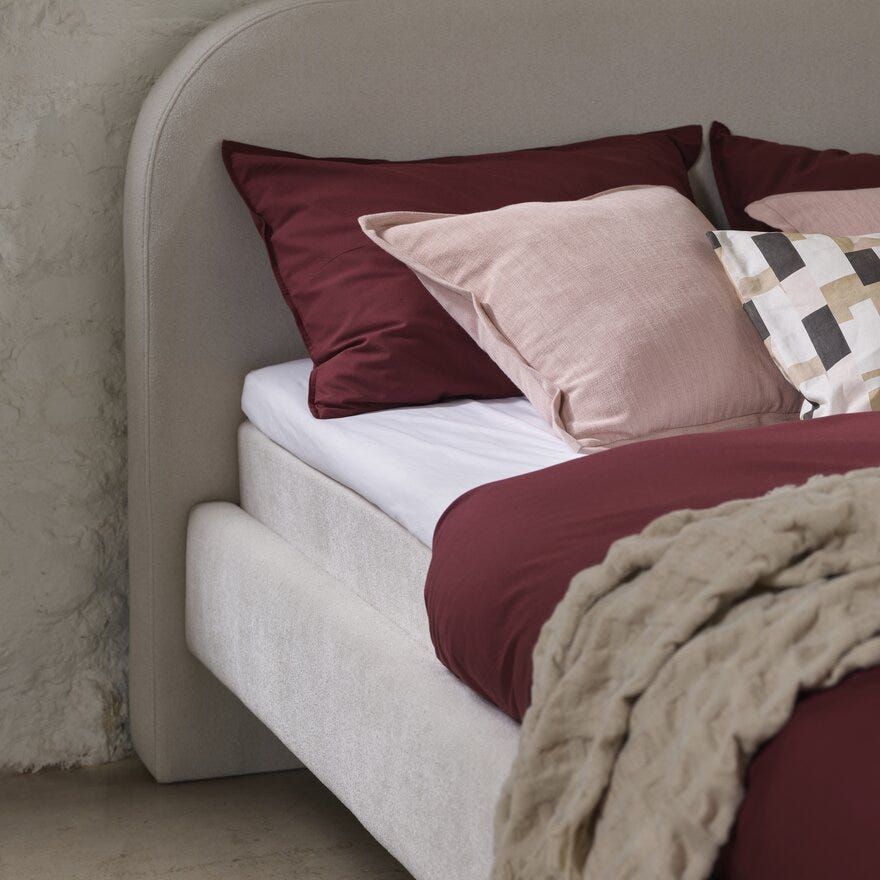 Zen LISBOA Seng med gavl 160x200 cm i Beige/natur