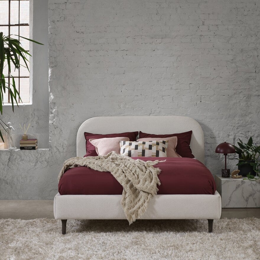 Zen LISBOA Seng med gavl 160x200 cm i Beige/natur