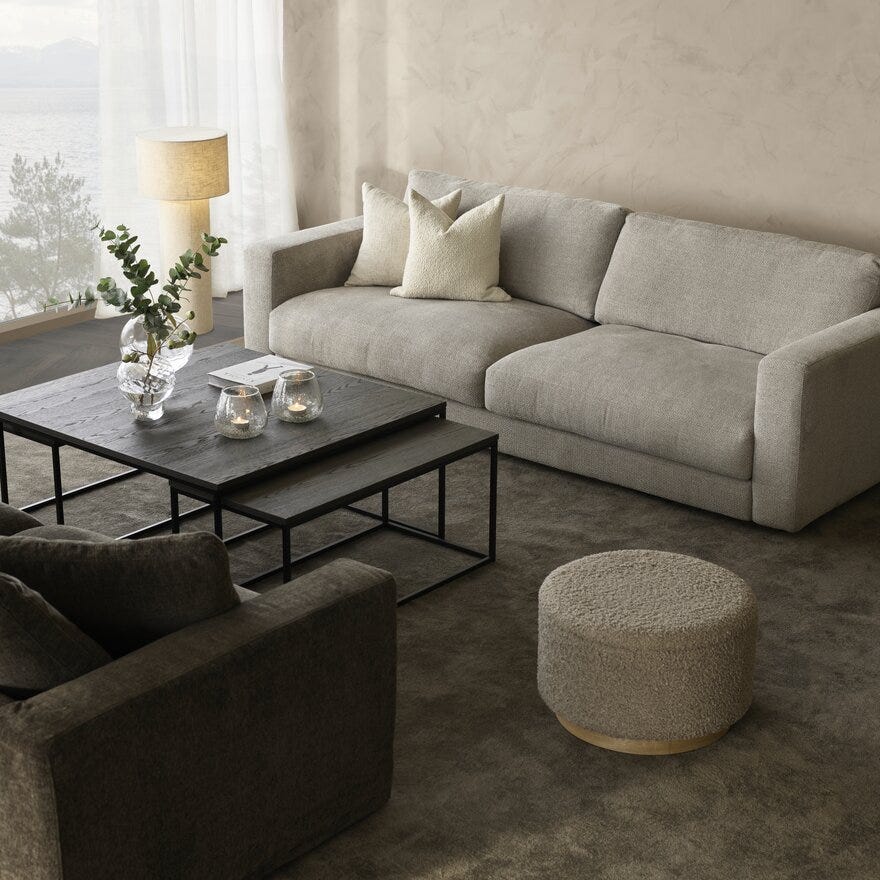 ANDORA Sofabordsett 100x100 cm i Brun