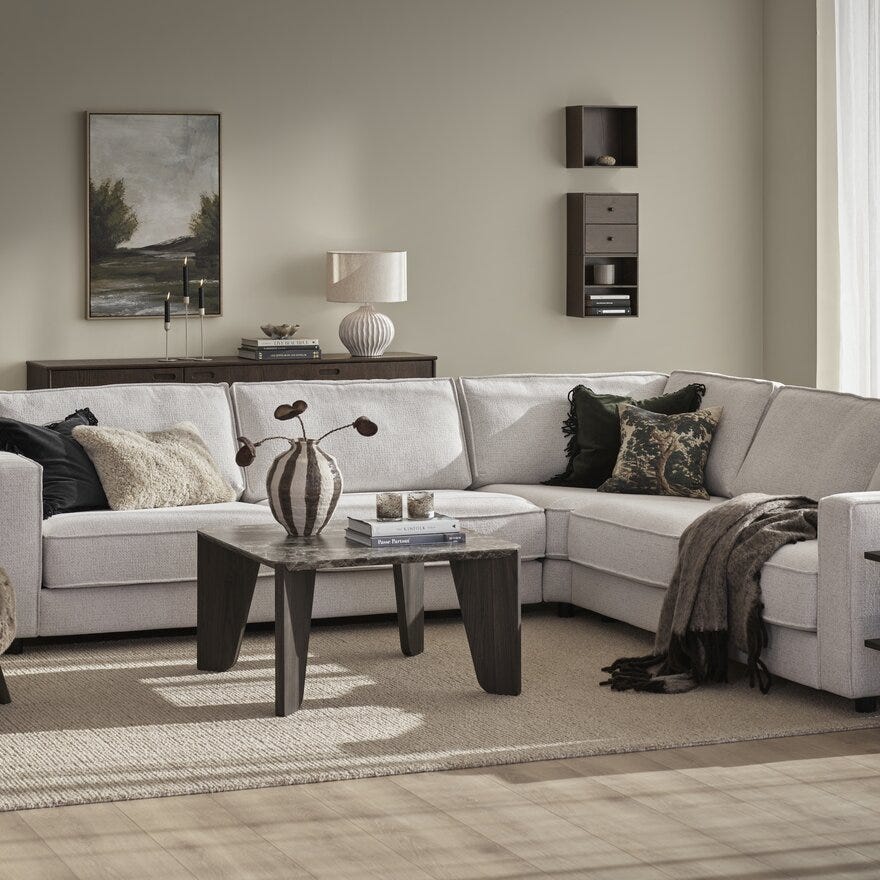 LUKAS Hjørnesofa i Beige/natur
