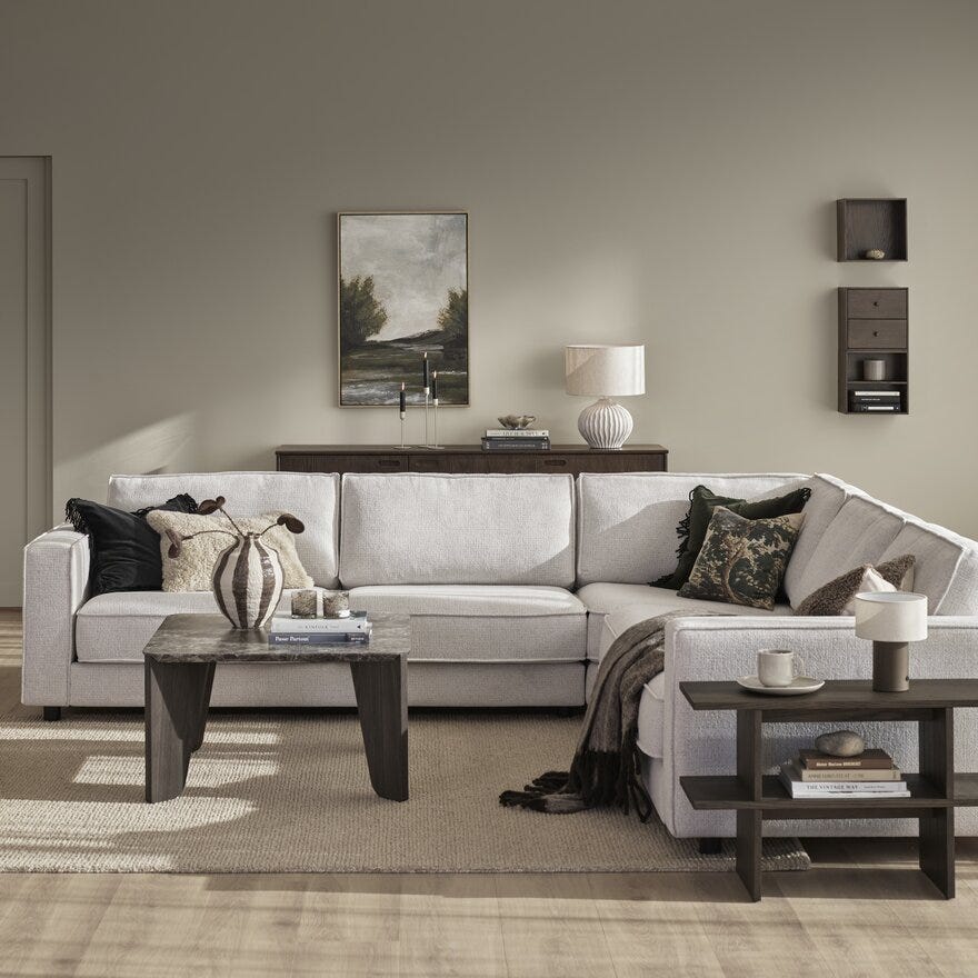 LUKAS Hjørnesofa i Beige/natur