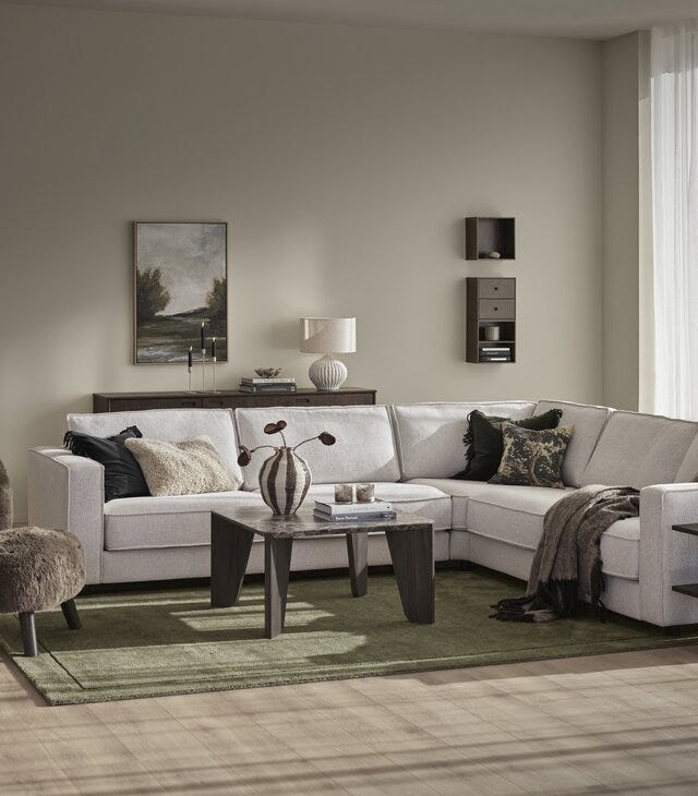 LUKAS Hjørnesofa i Beige/natur