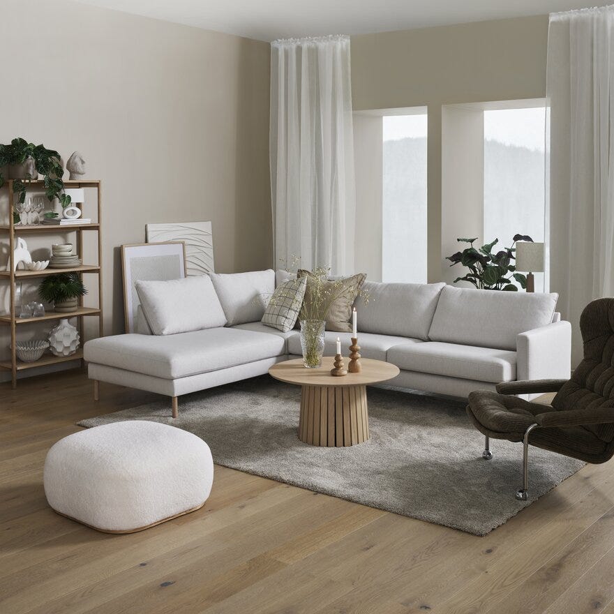 ELITA Puff 68x68 cm i Hvit