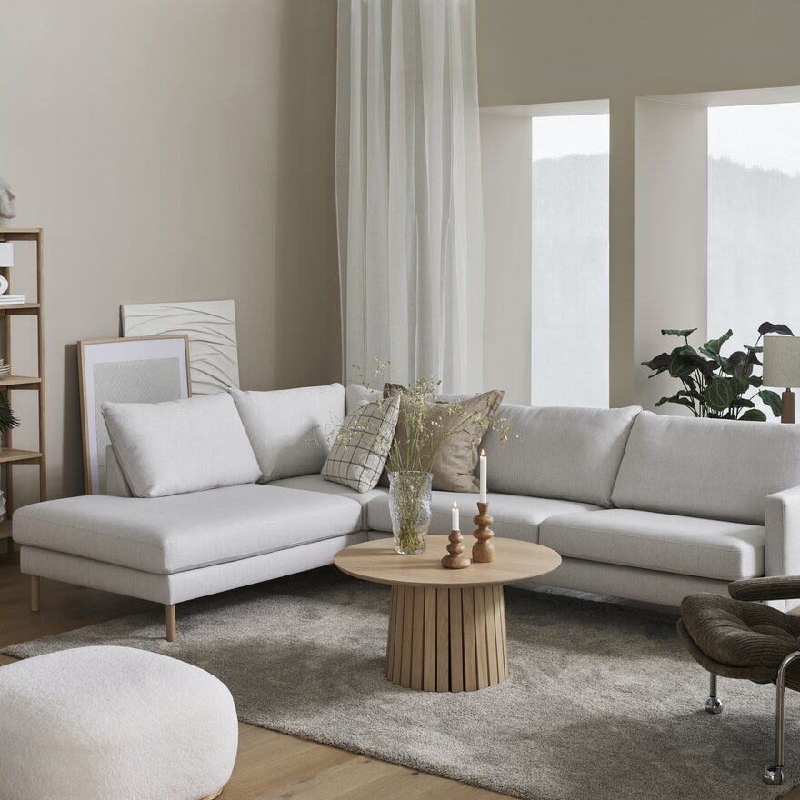 CHRISTO Sofabord Ø80 cm i Beige/natur