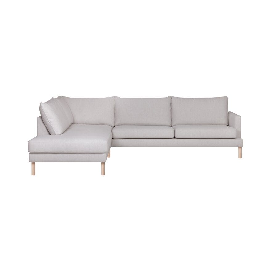 MAREN Hjørnesofa med endeavslutning i Beige/natur