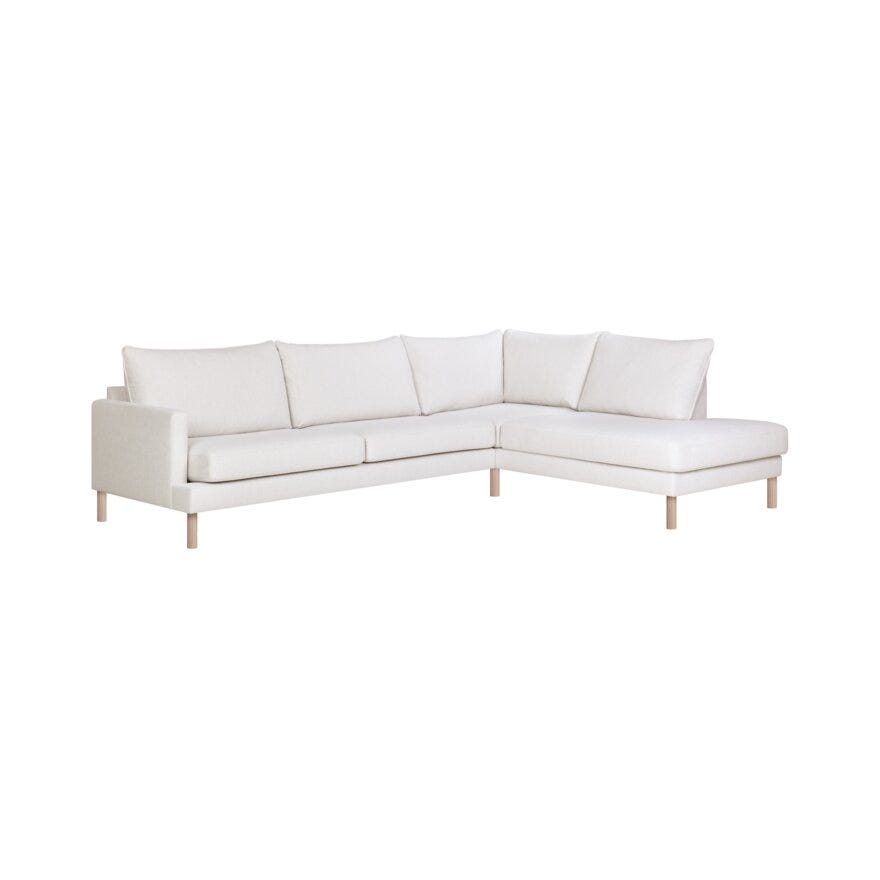 MAREN Hjørnesofa med endeavslutning i Beige/natur
