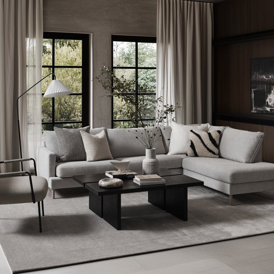 MAUD Hjørnesofa i Beige/natur