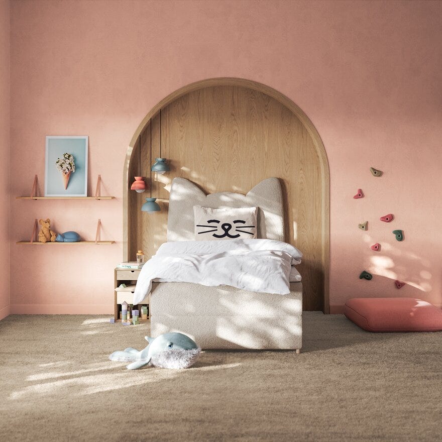 MILLA & MILO Sengegavl 90x64 cm i Beige/natur