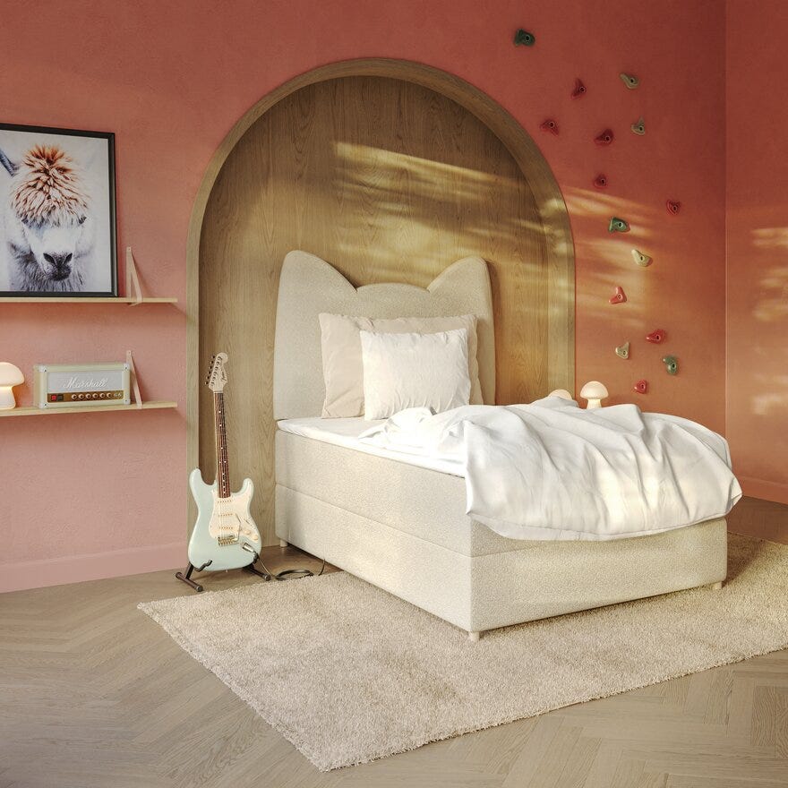 MILLA & MILO Sengegavl 90x64 cm i Beige/natur