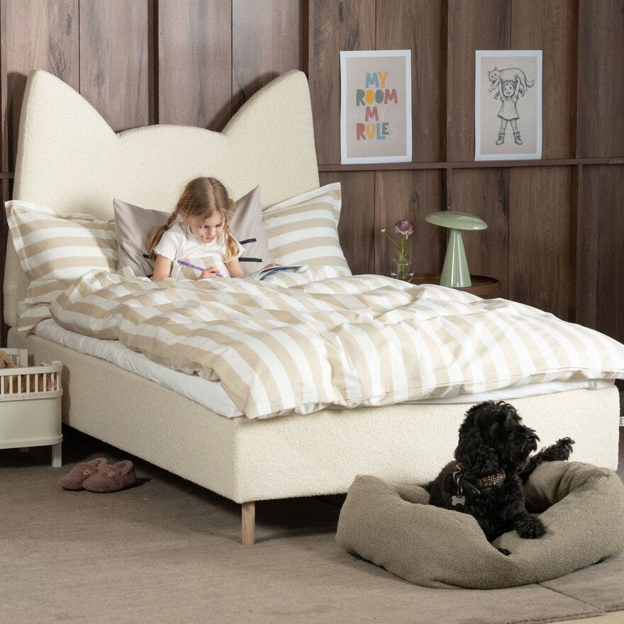 MILLA & MILO Sengegavl 90x64 cm i Beige/natur