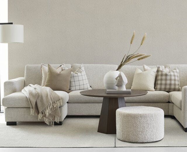 MORGAN Hjørnesofa i Beige/natur