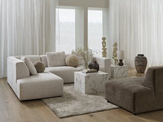 OTELLO LUX Hjørnesofa med endeavslutning i Beige/natur